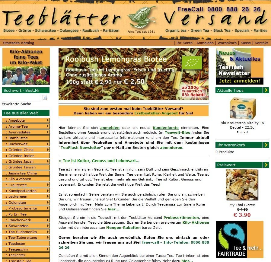 Tee ist Kultur, Genuss und Lebensart - teeblaetter-shop.de